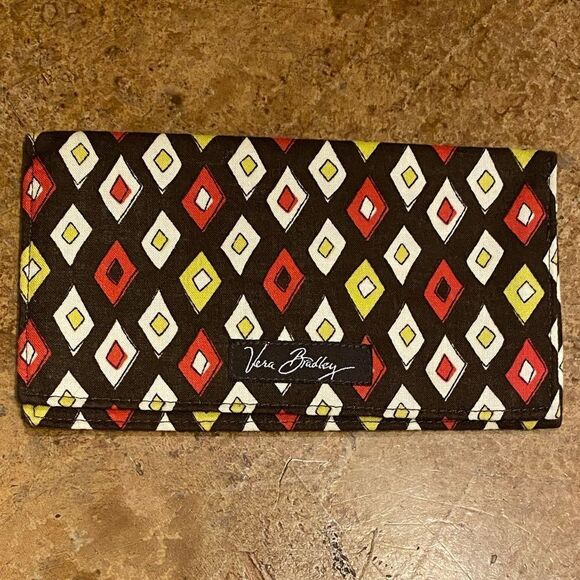 Vera Bradley‎ Brown Diamond Puccini Cotton Print check book slip cover - Picture 4 of 4